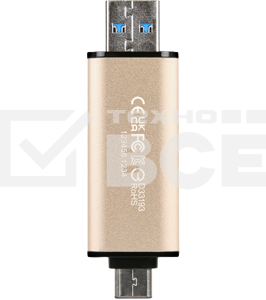 Флеш диск Transcend USB 256GB, JETFLASH USB3.2, TLC, High Speed, Type-C и Type A (420/400 МБ/с)