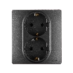 Розетка 2X2К+З, авт.зажимы, защ.шт, антрацит ETIKA, фото2