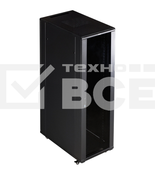 Шкаф серверный Lanmaster (TWT-CBB-42U-8X10-G1) напольный 42U 800x1000мм пер.дв.стекл задн.дв.двуст. 2 бок.пан. 800кг черный IP20
