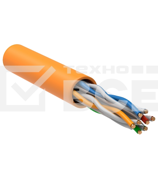 Кабель информационный ITK LC1-C604-127 кат.6 U/UTP не экранированный 4X2X23AWG LSZH внутренний 305м оранжевый
