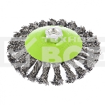 Щетка для УШМ Сибртех 125 мм, М14, Тарелка, крученая проволока 0,5 мм, фото3