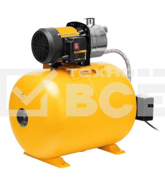 Насосная станция PSL1100X, 1100 Вт, 3600 л/ч, ресивер 50 л, подъем 45 м, нержавейка  Denzel
