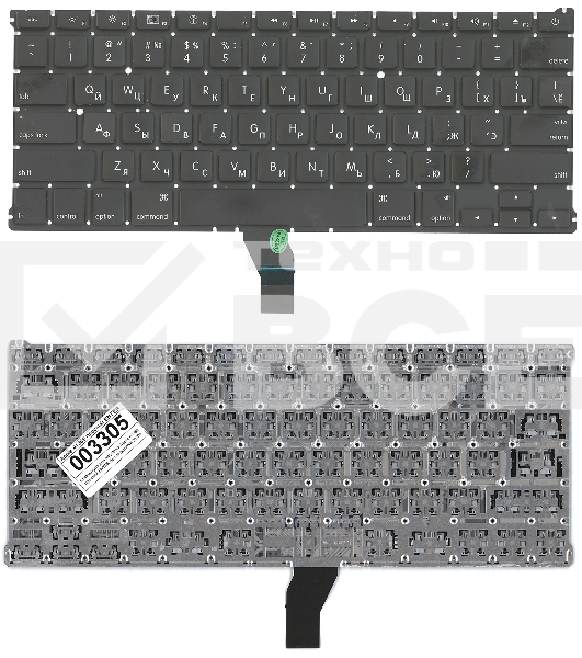 Клавиатура для ноутбука MacBook A1369 плоский ENTER без подсветки 2010+