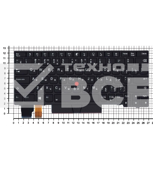 Клавиатура для ноутбука Lenovo X13, L13 gen 2, L13 Yoga Gen 2 черная с подсветкой и указателем