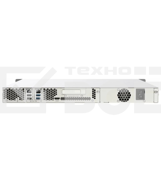 Сетевое хранилище без дисков SMB QNAP TS-453DU-4G NAS 4 HDD trays, rackmount 1U, 1 PSU. 4-core Intel Celeron J4125 2.0 GHz (up to 2.7 GHz), 4 GB RAM (1 x 4 GB) up to  8 GB (2 x 4GB), 2.5 Gigabit Ethernet x 2, 4xUSB, 1xHDMI . W/o rail kit RAIL-B02