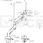 Кронштейн для мониторов Ultramounts UM717 серебристый 17'-49' макс.18кг крепление к столешнице поворот и наклон, фото17