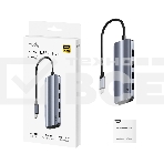 Концентратор USB-C Cudy UH500, 1 USB-C 3.0, 1x 4K@30Hz HDMI Port, 1x 100W USB-C port for PD Charging, 4x USB-A (UH500), фото 1