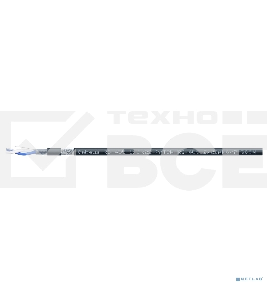 Кабель интерфейсный промышленный Cabeus, четырехслойный экран Duobond IV, 1 пар., PVC, Ø 6мм, 305м, катушка, для групп. прокладки, проводник из лужено