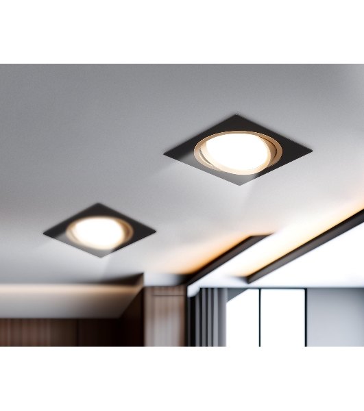 Светильник Ambrella light TN51918 BK/GD черный/золото GX53 max 12W 115*115*23