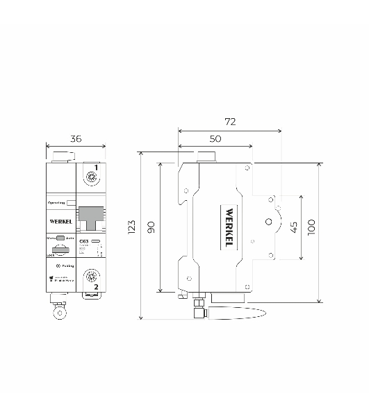 Умный автоматический выключатель Werkel 1 P  63 A  C  6 kA W1001P6301