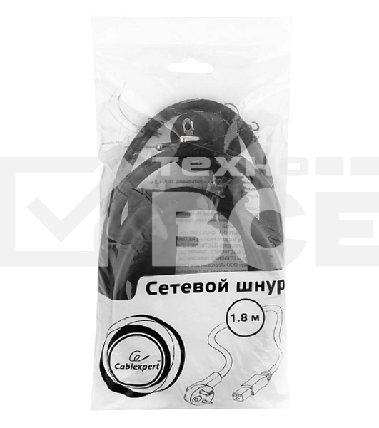 Кабель питания для UPC Gembird/Cablexpert, 1.8м, Schuko-С19, 16А, черный, с заземлением(PC-186-C19)