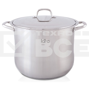 Кастрюля LARA LR02-44 15,2 л LR02-44 Кастрюля LARA (нерж) 28x23 см, 15.2 л, капсулир индукц дно, крышка из стали