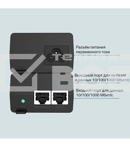 Инжектор PoE Gigabit PoE Injector, 802.3af/at compliant