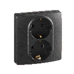 Розетка 2X2К+З, авт.зажимы, защ.шт, антрацит ETIKA, фото3