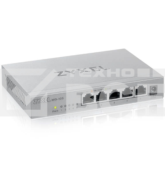 Мультигигабитный коммутатор Zyxel MG-105, 5x1/2,5GE, настольный, бесшумный