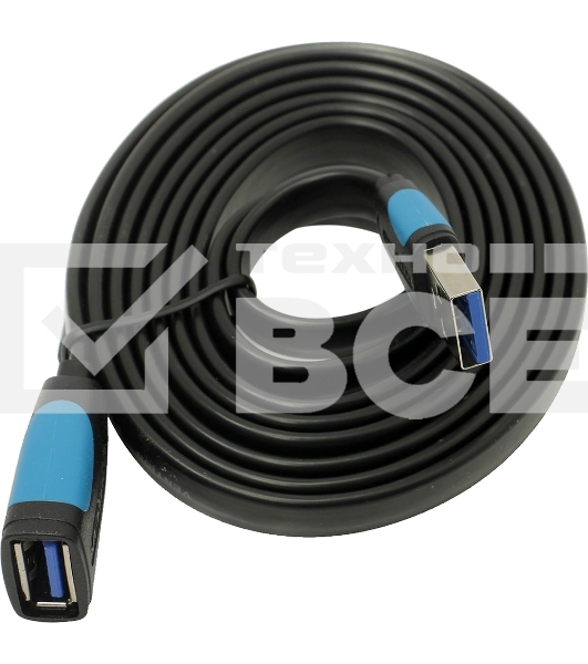 Кабель-удлинитель Vention USB 3.0 AM/AF - 1,5м плоский VAS-A13-B150