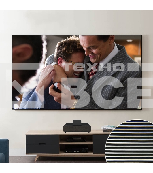 Экран Cinema S'OK SCPSFR-236x133UST-PET для ультракороткофокусных проекторов 107'' 16:9 настенный, постоянного натяжения, полотно PET Crystal ALR UST, рама черная 1см