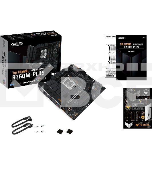 Материнская плата ASUS TUF GAMING B760M-PLUS, LGA 1700, Intel B760, 4xDDR5, 4xSATA, 2xM.2, 1xPCIe 5.0 x16, 1xPCIe 4.0 x4, 1xPCIe x1, 2xUSB-A 3.2 Gen 2, 3xUSB-A 3.2 Gen 1, 2xUSB 2.0, 1xUSB-C 3.2 Gen 2x2, 1x2.5Gb LAN, 5x3.5 мм, 7.1, mATX