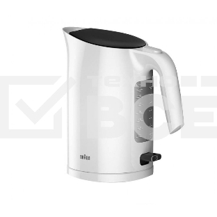 Чайник  Braun  WK3110WH объем 1.7 л мощность 3000 Вт закрытая спираль установка на подставку в любом положении пластиковый корпус
