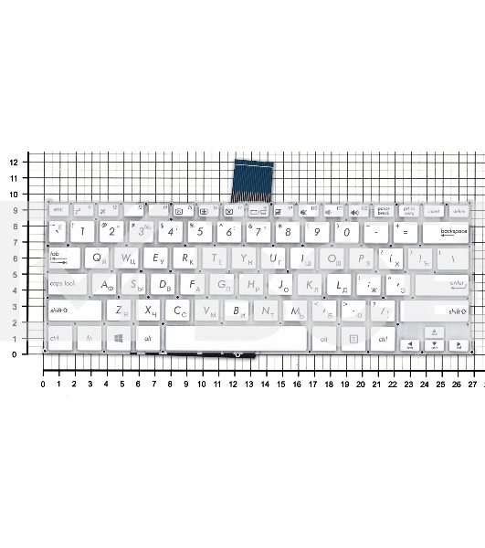 Клавиатура для ноутбука Asus F200CA F200LA F200MA X200 белая, без рамки, плоский Enter