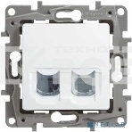 Розетка ETIKA RJ11+RJ45 кат. 5 UTP, бел. ETIKA Розетка RJ11+RJ45 кат. 5 UTP, бел., фото2