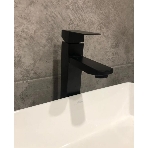 Раковина накладная со смесителем (прямоугольная BAU Hotel mini 37х23, белая + смеситель высокий Hotel Black, черный), фото3