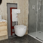 Комплект BAU 6 в 1: усиленная инсталляция BAU IDEAL, унитаз подвесной безободковый торнадо обратного потока Bau Dream 52х36 Hurricane-2, сиденье дюропласт микролифт, клавиша BAU Strike, белая/хром, фото11