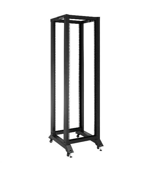 Стойка ExeGate EOR2-42U.1000.BLACK (открытая телекоммуникационная 19', 42U, двухрамная, усиленная, с роликовыми опорами, раздвижная, В2055хШ600х Г(550-790) мм, цвет черный RAL 9004)
