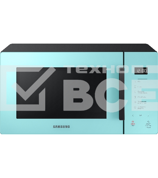 Микроволновая печь Samsung MG23T5018AN/BW голубой, 23 л, 800 Вт, переключатели - сенсор