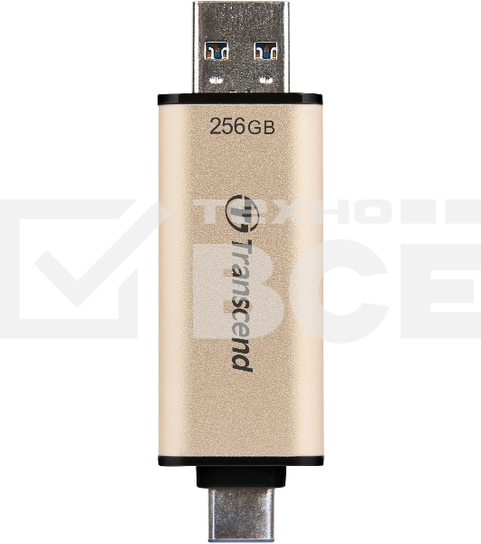 Флеш диск Transcend USB 256GB, JETFLASH USB3.2, TLC, High Speed, Type-C и Type A (420/400 МБ/с)