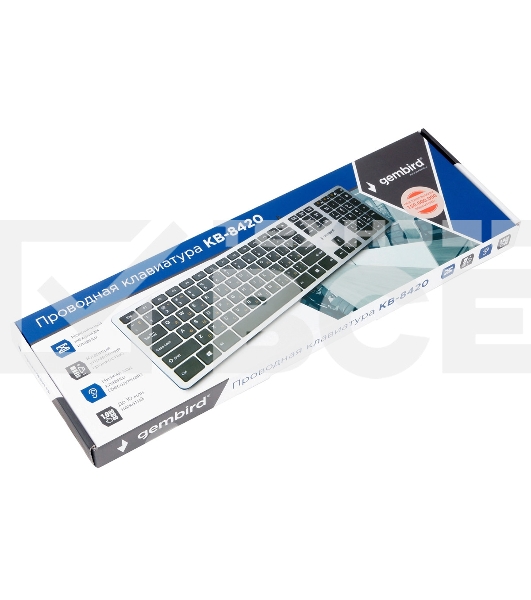 Клавиатура Gembird KB-8420 проводная, USB, серый