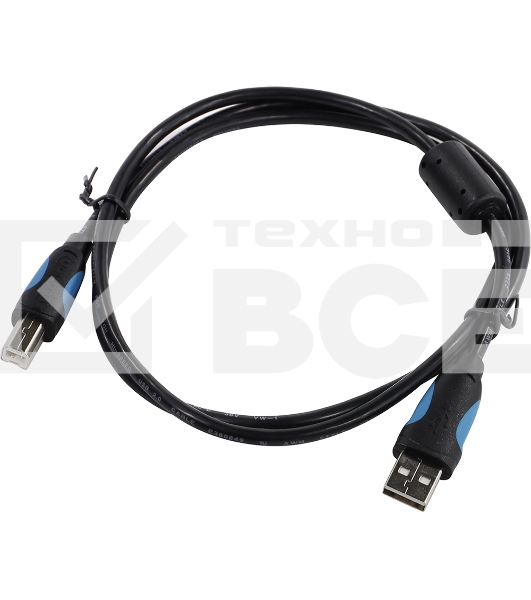 Кабель Vention USB 2.0 AM/BM - 1м. Черный VAS-A16-B100