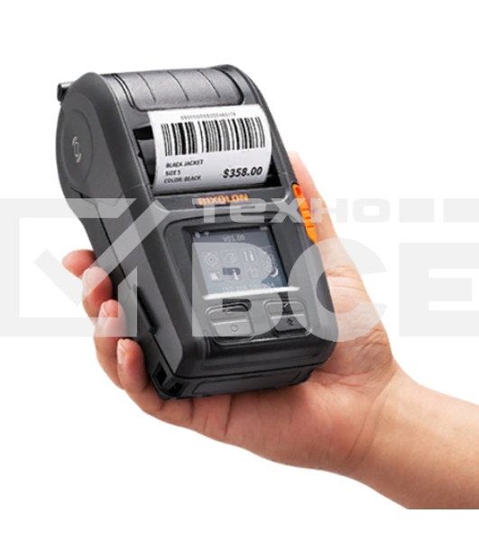 Принтер этикеток мобильный Bixolon XM7-20WDaK, 203 dpi, 152 мм/сек, RS232 (COM, Serial), USB, Wi-Fi, черный