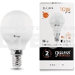 Лампа светодиодная Gauss Elementary 10Вт цок.:E14 шар 220B 3000K св.свеч.бел.теп. (упак.:10шт) (53110), фото5