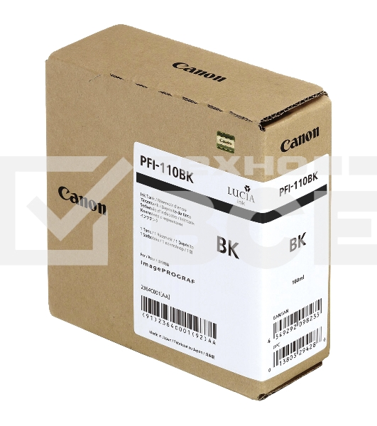 Картридж струйный Canon PFI-110 BK 2364C001 черный (160мл) для Canon TX-2000/TX-3000/TX-4000