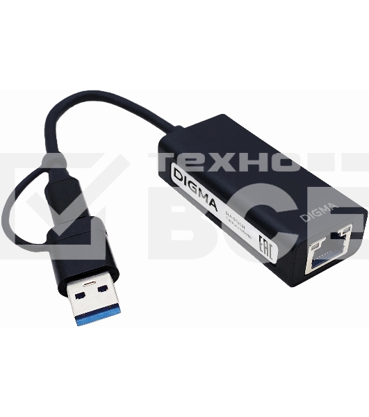 Сетевой адаптер 2.5G Ethernet Digma DLA-GTUC01 USB 3.0