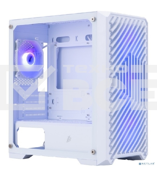 Компьютерный корпус 1STPLAYER TRILOBITE T5 ARGB белый / mATX / 4x120мм ARGB fans / T5-WH-4F7-W