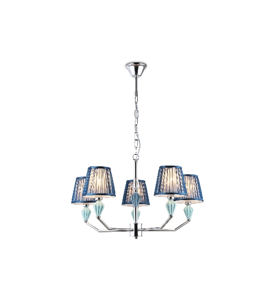 Люстра Ambrella light LH75061/5 CH/DB хром/темно синий E14/5 max 40W D690*810