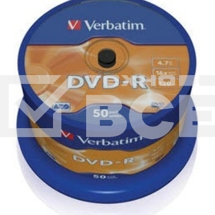Диск DVD-R Verbatim 4.7Gb 16x Cake Box (50шт) (43548)