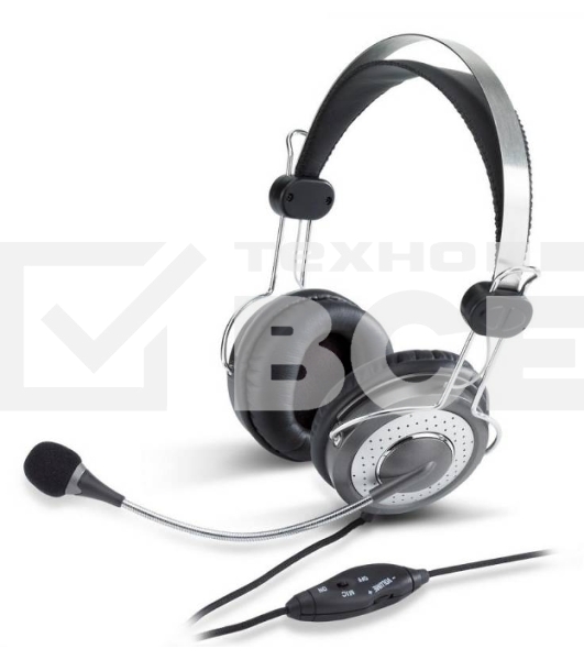 Наушники с микрофоном Genius HS-04SU серый накладные оголовье (31710045100)