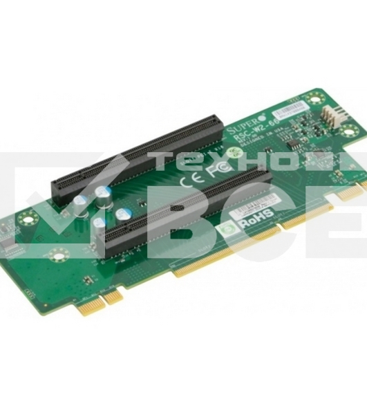 Карта расширения SuperMicro RSC-W2-66 - Riser Card 2U, (2 PCI-Ex16), Left Slot (WIO) Passive
