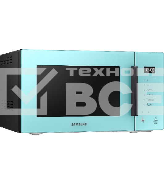 Микроволновая печь Samsung MG23T5018AN/BW голубой, 23 л, 800 Вт, переключатели - сенсор