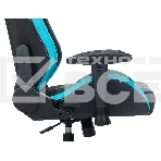 Кресло игровое Knight Neon черный/голубой соты эко.кожа с подголов. крестовина металл, фото4