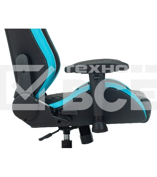 Кресло игровое Knight Neon черный/голубой соты эко.кожа с подголов. крестовина металл