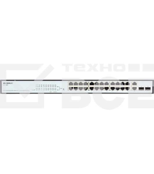 Коммутатор Smart Managed Switch 24x100Base-TX PoE, 2xCombo 1000Base-T/SFP, PoE Budget 280W, 19