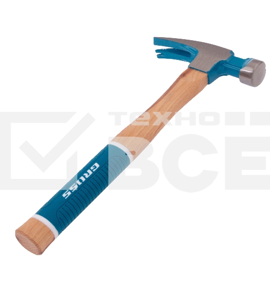 Молоток-гвоздодер,560 г, угол 75, магнит, обрезиненная рукоятка AMERICAN HICKORY   GROSS