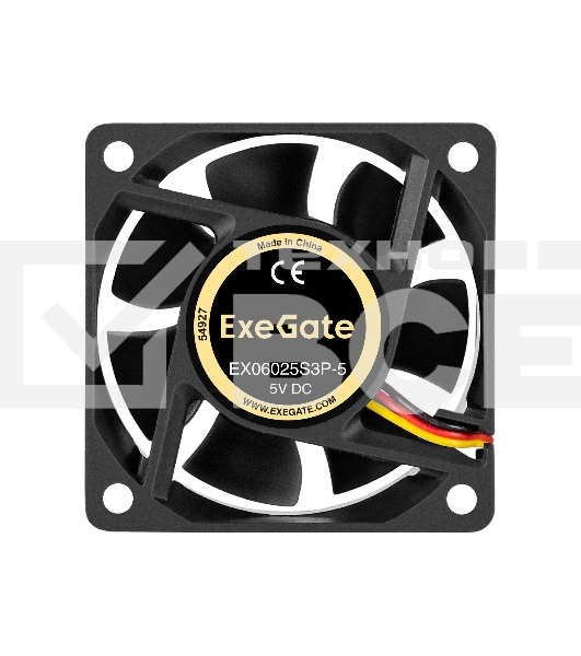 Вентилятор для корпуса ExeGate EX06025S3P-5 черный, 60 мм, 3500 об/мин, 25.3 дБ, 3 pin
