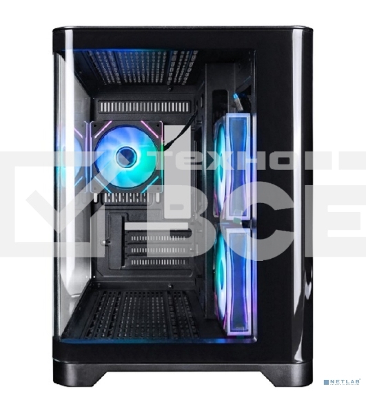Корпус 1STPLAYER UVIEW UV6 ARGB Black / mATX / 3x120mm ARGB fans / UV6-BK-2FC7R-1FC7