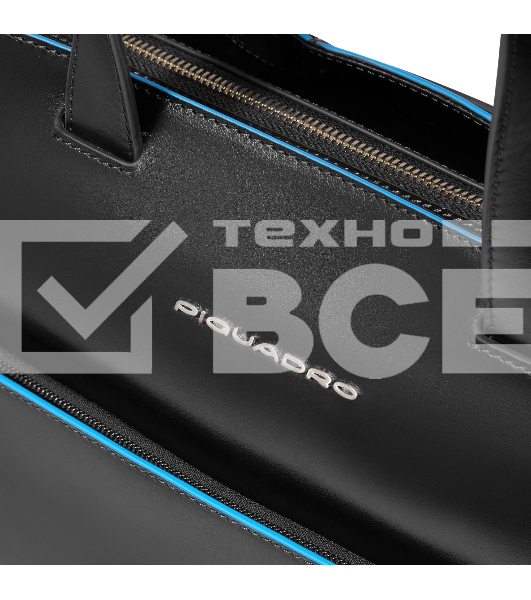 Деловая сумка женская с отделением для ноутбука Piquadro Blue Square BD6680B2/N натур.кожа черный