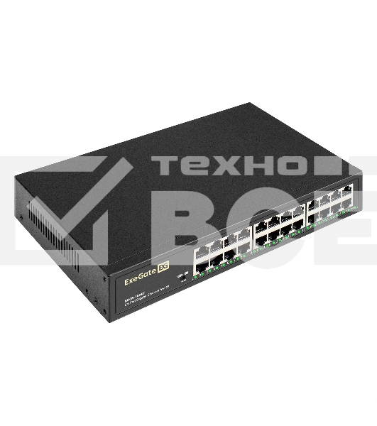 Коммутатор неуправляемый ExeGate EDGS-1024D (24-портовый гигабитный UTP 10/100/1000 Base-T, металлический корпус, с возможностью установки в стойку, с функцией энергосбережения (EEE))